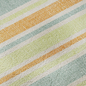 HomeRoots 8' Vibrant Striped Round Washable Rug – UV Protected, Stain-Resistant, Ideal for High-Traffic Areas 647845