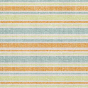 HomeRoots 8' X 10' Striped Washable Area Rug in Vibrant Orange, Green, and Blue – UV Protection, Durable & Stylish! 647846