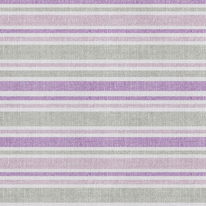 HomeRoots 9' X 12' Pearl and Purple Striped Washable Area Rug – Durable, Stain Resistant & UV Protected Comfort 647859