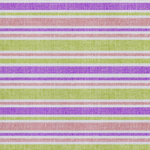 HomeRoots 9' X 12' Striped Area Rug in Purple, Green & Blush - Washable, UV-Protected, Pet-Friendly Design 647865