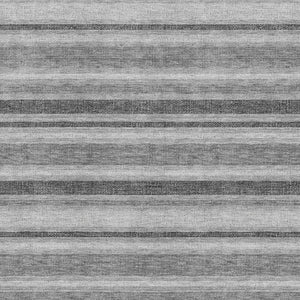 HomeRoots 8' X 10' Silver and Gray Striped Washable Area Rug - Durable, UV-Protected, Stain-Resistant Design 647870