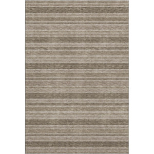 HomeRoots 5' X 8' Taupe And Beige Striped Area Rug - Washable, Stain Resistant, UV Protected for Busy Homes 647874