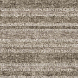 HomeRoots 10' Taupe and Beige Striped Washable Area Rug with UV Protection - Perfect for Family Spaces! 647878