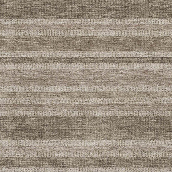 HomeRoots 10' Taupe and Beige Striped Washable Area Rug with UV Protection - Perfect for Family Spaces! 647878