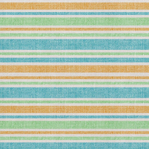 HomeRoots 10' Teal and Orange Striped Washable Area Rug - UV Protected, Durable, Stylish for Busy Homes! 647884