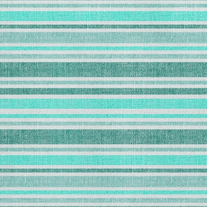 HomeRoots 5' X 8' Turquoise & Ivory Striped Area Rug - Washable, UV-Protected, Durable for High-Traffic Homes 647886