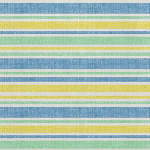HomeRoots 8' X 10' Washable Yellow & Blue Striped Area Rug – UV Protected, Stain Resistant & Ideal for Any Space 647894