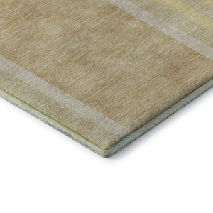 HomeRoots 9' X 12' Beige and Gold Geometric Area Rug - Washable, UV Protected, Stylish & Durable for Any Room 647901