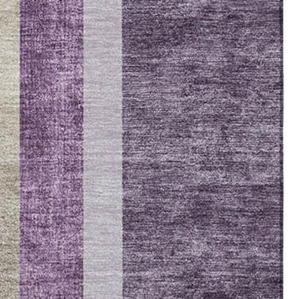 HomeRoots 9' X 12' Purple Khaki Geometric Area Rug - Washable, UV Protected, Durable for Modern Living Spaces 647919