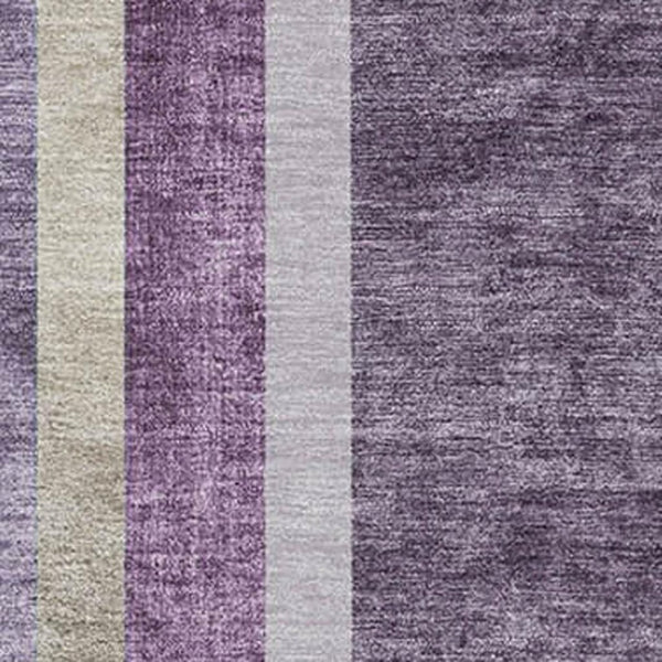 HomeRoots 10' X 14' Washable Purple & Khaki Geometric Area Rug with UV Protection for Modern Living Spaces 647920