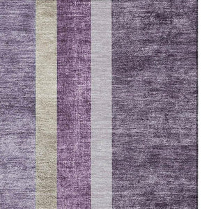 HomeRoots 10' X 14' Washable Purple & Khaki Geometric Area Rug with UV Protection for Modern Living Spaces 647920