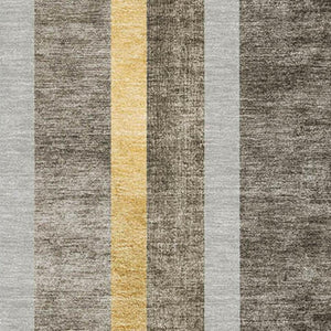 HomeRoots 8' X 10' Taupe and Gold Geometric Area Rug - Stylish, Washable, UV-Protected for Modern Homes 647930