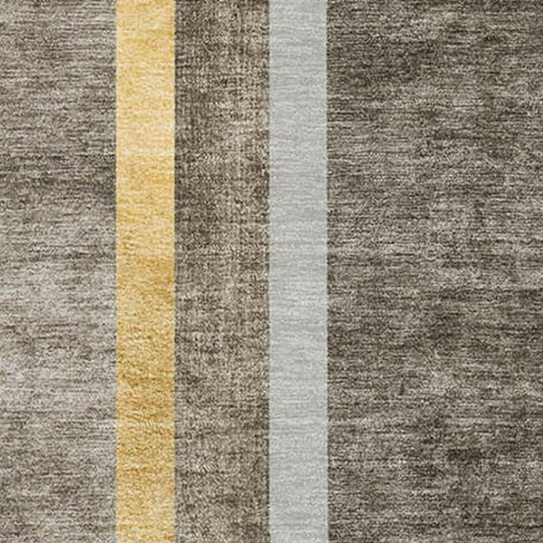 HomeRoots 10' X 14' Taupe & Gold Geometric Area Rug - Washable, UV Protected, Perfect for Modern Living Spaces! 647932