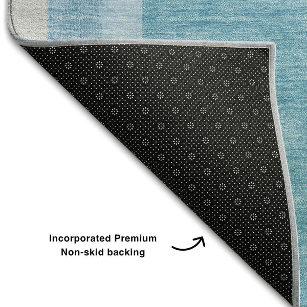 HomeRoots 9' X 12' Teal & Khaki Geometric Area Rug - Washable, UV-Protected, Modern Style for High-Traffic Homes 647937