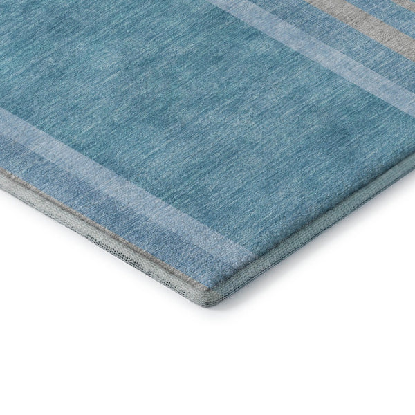 HomeRoots 9' X 12' Teal & Khaki Geometric Area Rug - Washable, UV-Protected, Modern Style for High-Traffic Homes 647937