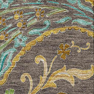 HomeRoots 9' X 12' Chocolate Paisley Area Rug – Durable, Washable Design with UV Protection for High-Traffic Spaces 647961