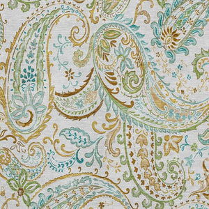 HomeRoots 8' X 10' Ivory, Blue & Green Paisley Area Rug - Washable, Stain Resistant, UV Protected Elegance! 647978