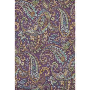 HomeRoots 9' X 12' Washable Paisley Area Rug in Purple, Green & Blue - UV Protected, Durable & Stylish Home Accent 647997