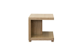 English Elm Laurel Laurel Canyon 18 inch chairside table—Oak solids & veneers, fully assembled, rustic-modern charm Natural B108P292273