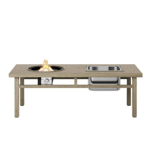 English Elm 47" Outdoor Aluminum Fire Pit Table 50000 Btu Propane with Ice Bucket Station Beige B082P454968