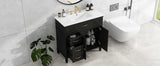 English Elm 36" Bathroom Vanity With Sink, Black Bathroom Cabinet With Drawers, Solid Frame and Mdf Board, One Package