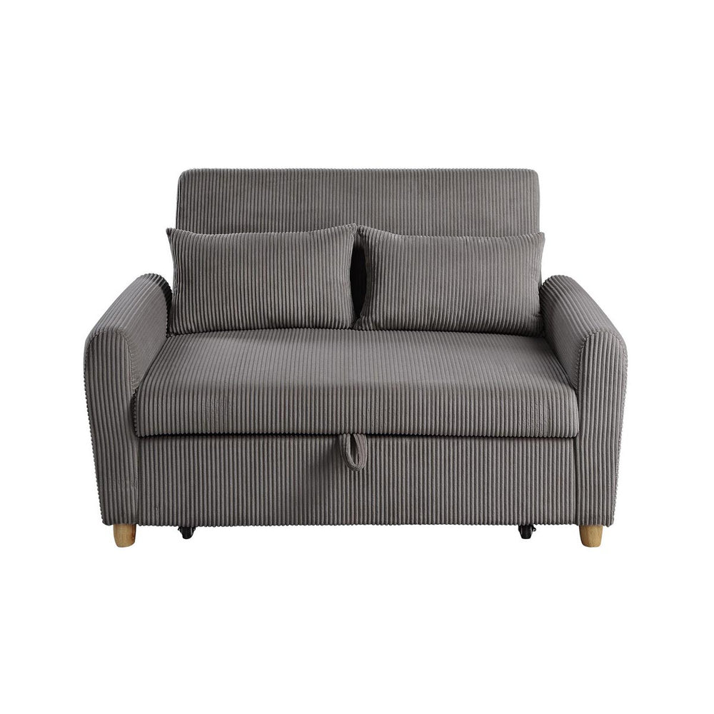 English Elm 54"W Corduroy Convertible Sleeper Loveseat Brown - Plush Full Foam Seating, Stylish Space-Saving Comfort B016P405344