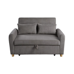 English Elm 54"W Corduroy Convertible Sleeper Loveseat Brown - Plush Full Foam Seating, Stylish Space-Saving Comfort B016P405344