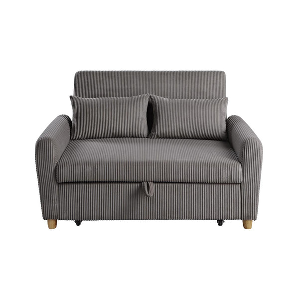 English Elm 54"W Corduroy Convertible Sleeper Loveseat Brown - Plush Full Foam Seating, Stylish Space-Saving Comfort B016P405344