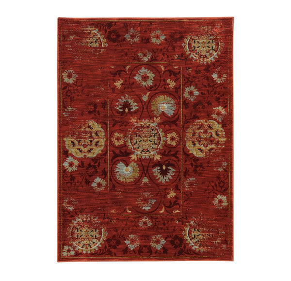 English Elm Christopher Knight Home® - Sedona6386E Multi 7.8x10.8 Abstract Red Gold Rug – Soft Polypropylene, Stain & Fade Resistant, USA-made 64800.00