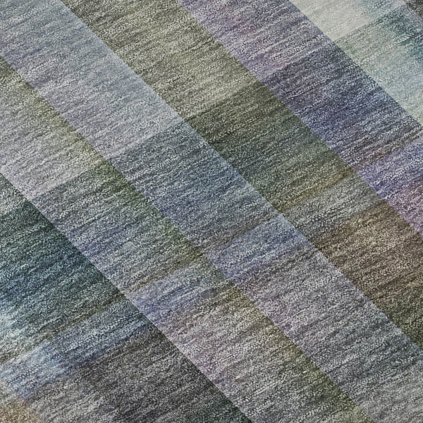HomeRoots 5' X 8' Green and Purple Plaid Washable Area Rug – Durable, Stain-Resistant with UV Protection! 648018