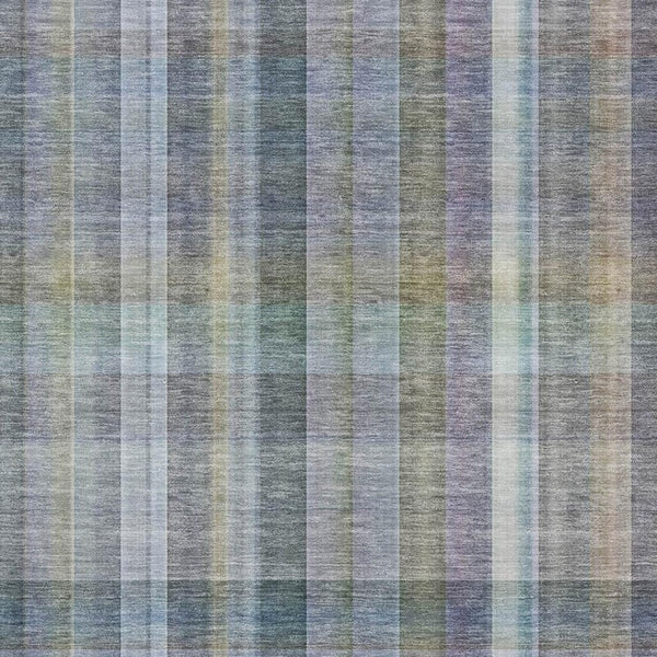 HomeRoots 8' X 10' Green And Purple Plaid Area Rug - Washable, UV-Protected, Durable & Stylish for Any Space 648020