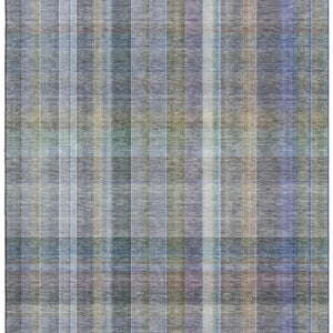 HomeRoots 8' X 10' Green And Purple Plaid Area Rug - Washable, UV-Protected, Durable & Stylish for Any Space 648020