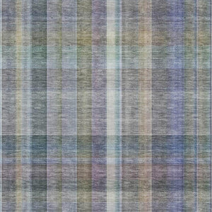 HomeRoots 10' X 14' Green and Purple Plaid Area Rug - Washable, UV Protected, Durable for High-Traffic Spaces 648022