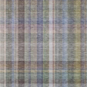 HomeRoots 5' X 8' Pewter and Purple Plaid Area Rug – Stylish, Durable, Stain-Resistant, UV-Protected Design! 648024