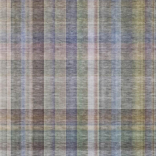 HomeRoots 5' X 8' Pewter and Purple Plaid Area Rug – Stylish, Durable, Stain-Resistant, UV-Protected Design! 648024