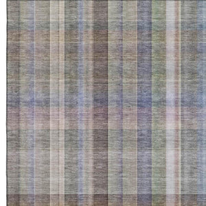 HomeRoots 10' X 14' Pewter & Purple Plaid Area Rug - Washable, Stain Resistant, UV Protected for Busy Homes 648028