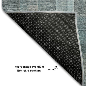 HomeRoots 5' X 8' Teal And Ivory Plaid Area Rug – Durable, Stain-Resistant, UV Protected, Perfect for Any Room! 648030