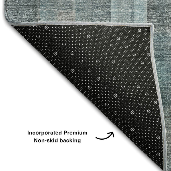 HomeRoots 5' X 8' Teal And Ivory Plaid Area Rug – Durable, Stain-Resistant, UV Protected, Perfect for Any Room! 648030