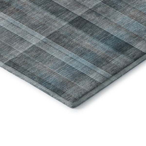 HomeRoots 8' X 10' Teal and Ivory Plaid Washable Area Rug - UV Protected, Stain Resistant, Easy-Care Design! 648032