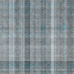HomeRoots 10' Teal and Ivory Plaid Washable Area Rug – Durable, UV-Protected, Stain-Resistant for Family Spaces 648034
