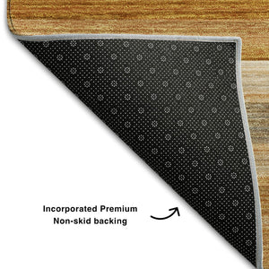 HomeRoots 5' X 8' Striped Area Rug in Rust Gray & Ivory - Washable, UV Protected, Stain Resistant, Durable Style! 648048