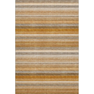 HomeRoots 8' X 10' Striped Washable Area Rug in Rust, Gray & Ivory - Durable, UV-Protected & Stylish Décor Solution 648050