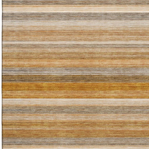 HomeRoots 8' X 10' Striped Washable Area Rug in Rust, Gray & Ivory - Durable, UV-Protected & Stylish Décor Solution 648050