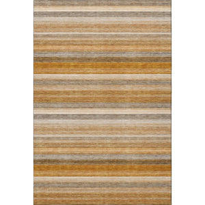 HomeRoots 9' X 12' Washable Area Rug in Rust, Gray & Ivory Stripes - Durable, UV-Protected & Pet-Friendly Design 648051