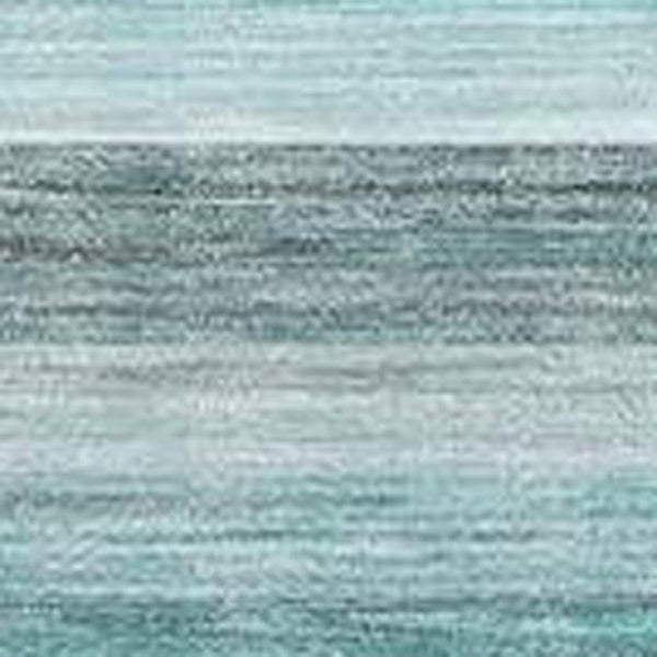 HomeRoots 8' X 10' Stylish Teal, Gray & Ivory Striped Area Rug - Durable, Washable, UV Protected for Easy Care 648056
