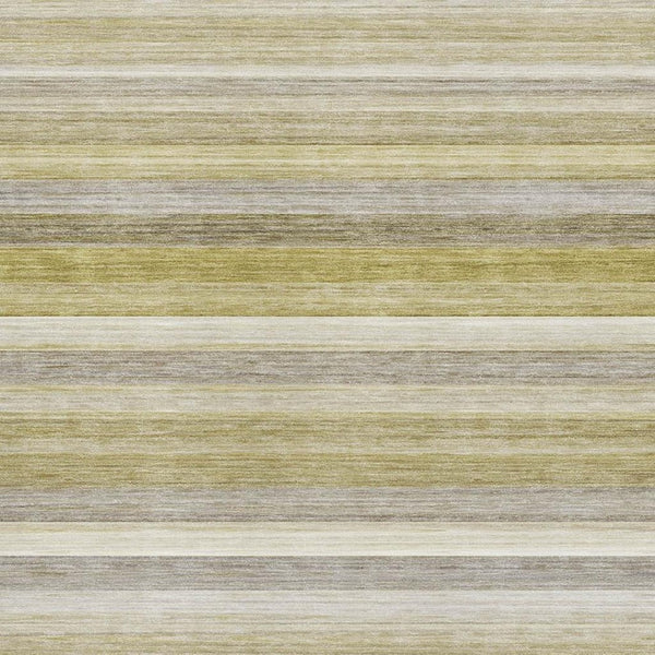 HomeRoots 5' X 8' Wheat Gray and Ivory Striped Washable Area Rug - Stain Resistant, UV Protected, Versatile Style 648060