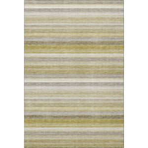 HomeRoots 5' X 8' Wheat Gray and Ivory Striped Washable Area Rug - Stain Resistant, UV Protected, Versatile Style 648060