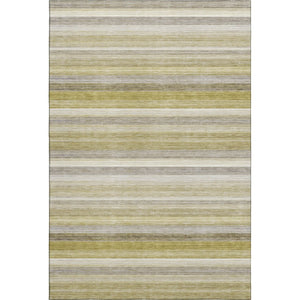 HomeRoots 9' x 12' Wheat Gray & Ivory Striped Area Rug - Stylish, Durable, Stain-Resistant & UV Protected Design 648063
