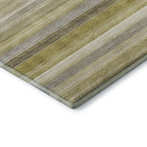 HomeRoots 9' x 12' Wheat Gray & Ivory Striped Area Rug - Stylish, Durable, Stain-Resistant & UV Protected Design 648063