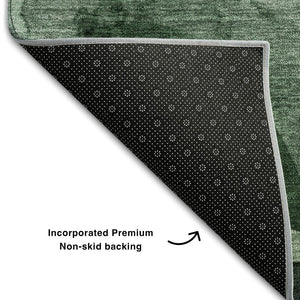 HomeRoots 9' X 12' Modern Abstract Area Rug in Fern Green, Gray & Ivory - Durable, Washable & UV-Protected! 648081